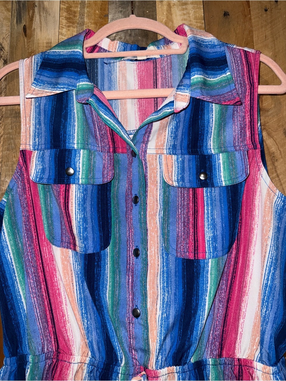 BeBop Multicolor Striped Sleeveless Shirt Dress - Picture 6 of 10
